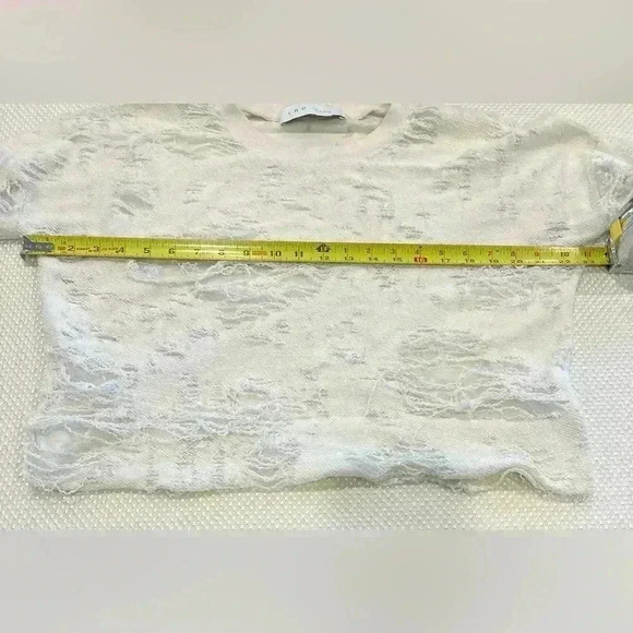 IRO Jeans Sweater Sweat Shirt Distressed Oversized Size Small off white - Picture 5 of 10